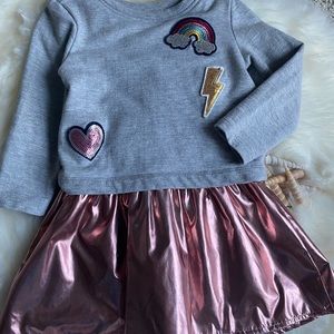 Hayley pretty patches metallic drop dress